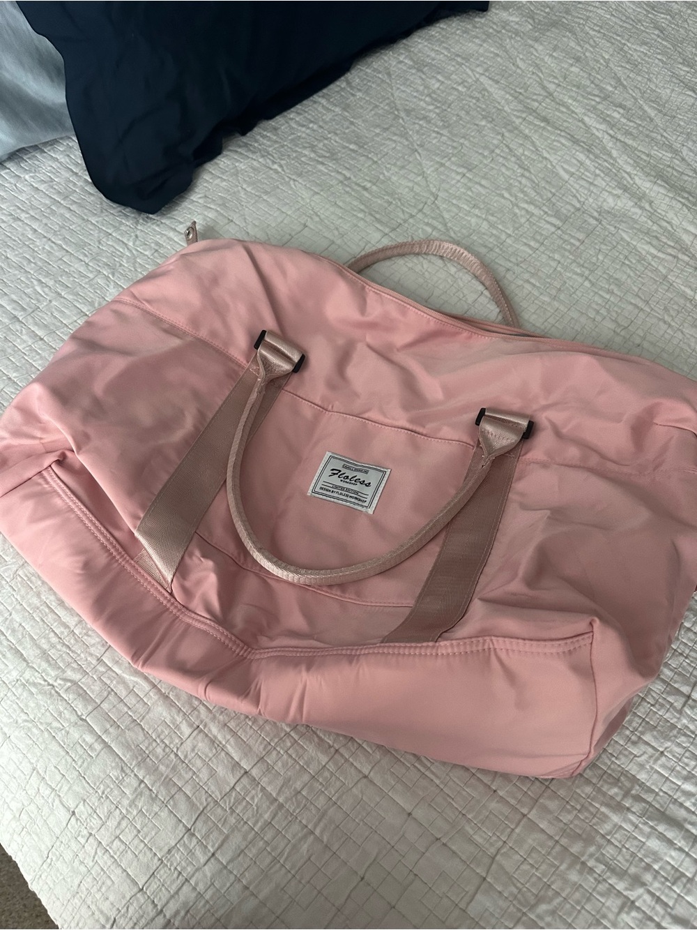 Pink Travel Duffel Bag with Front Pocket